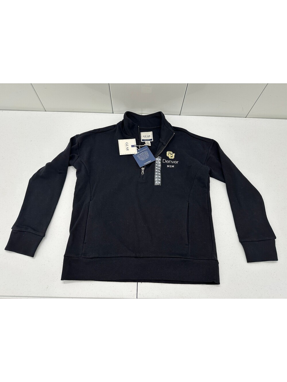 Gear for Sports Big Cotton CU Denver Mom Black Quarter-Zip Pullover Sweatshirt